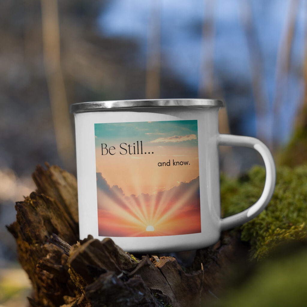 Be Still and Know Enamel Coffee Mug