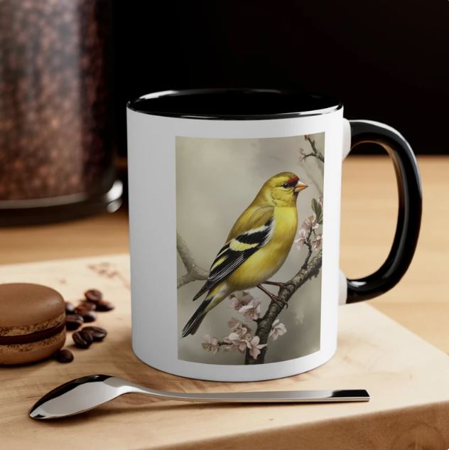 American Gold Finch Vintage Birds Coffee Mug