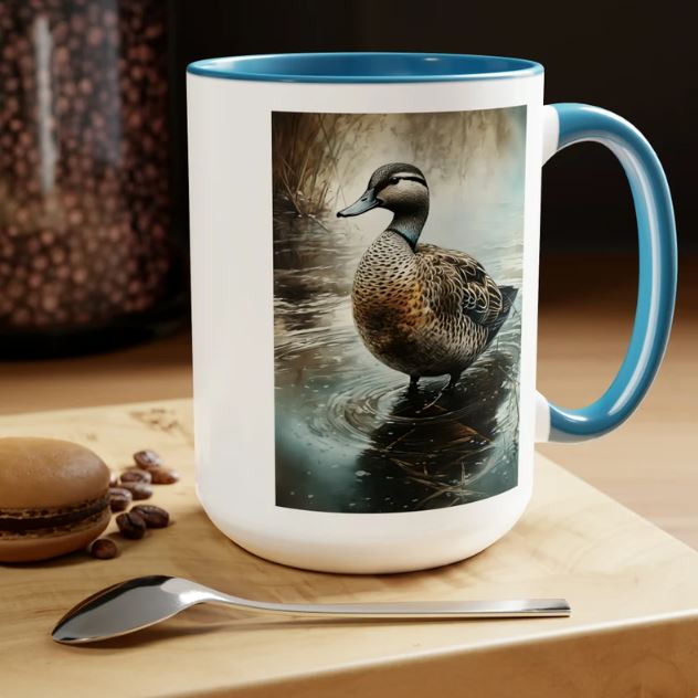 Blue Winged Teal Vintage Birds Coffee Mug