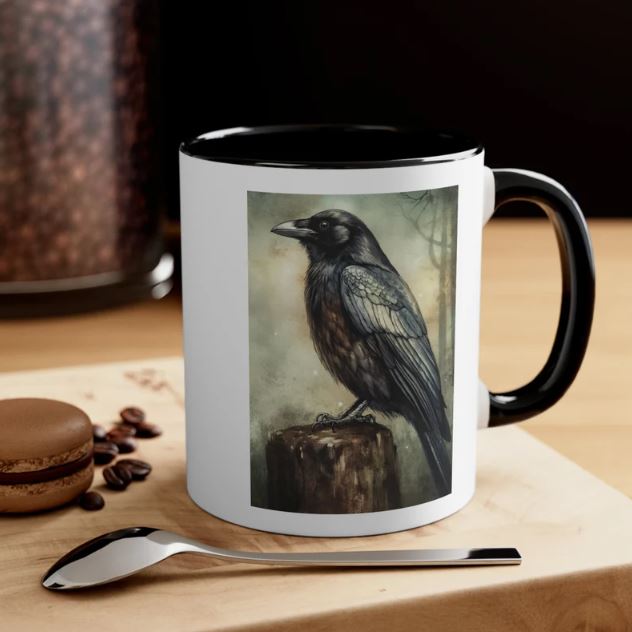 Crow Vintage Birds Coffee Mug