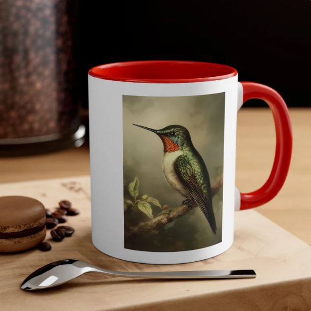 Hummingbird Vintage Birds Coffee Mug