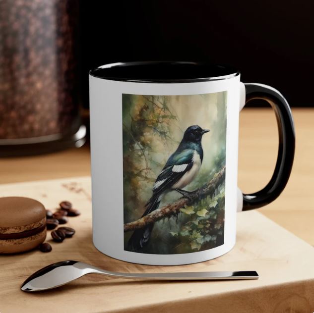 Magpie Vintage Birds Coffee Mug