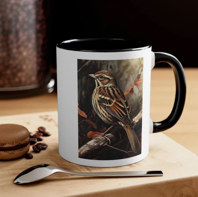 Song Sparrow Vintage Birds Coffee Mug