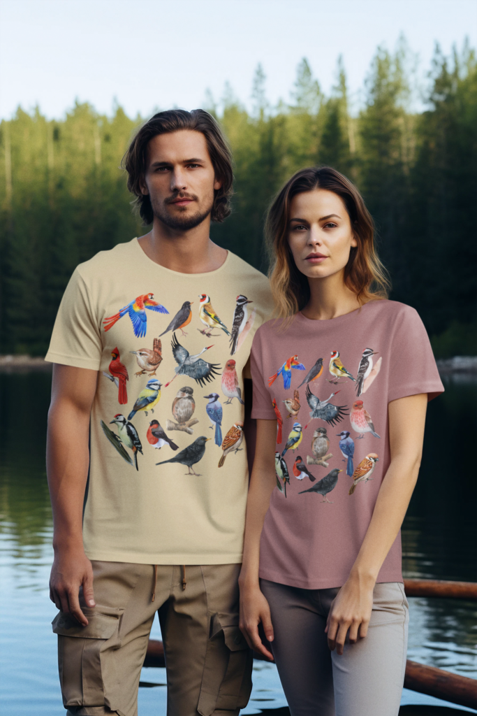 Vintage Birds Cottagecore T-Shirt